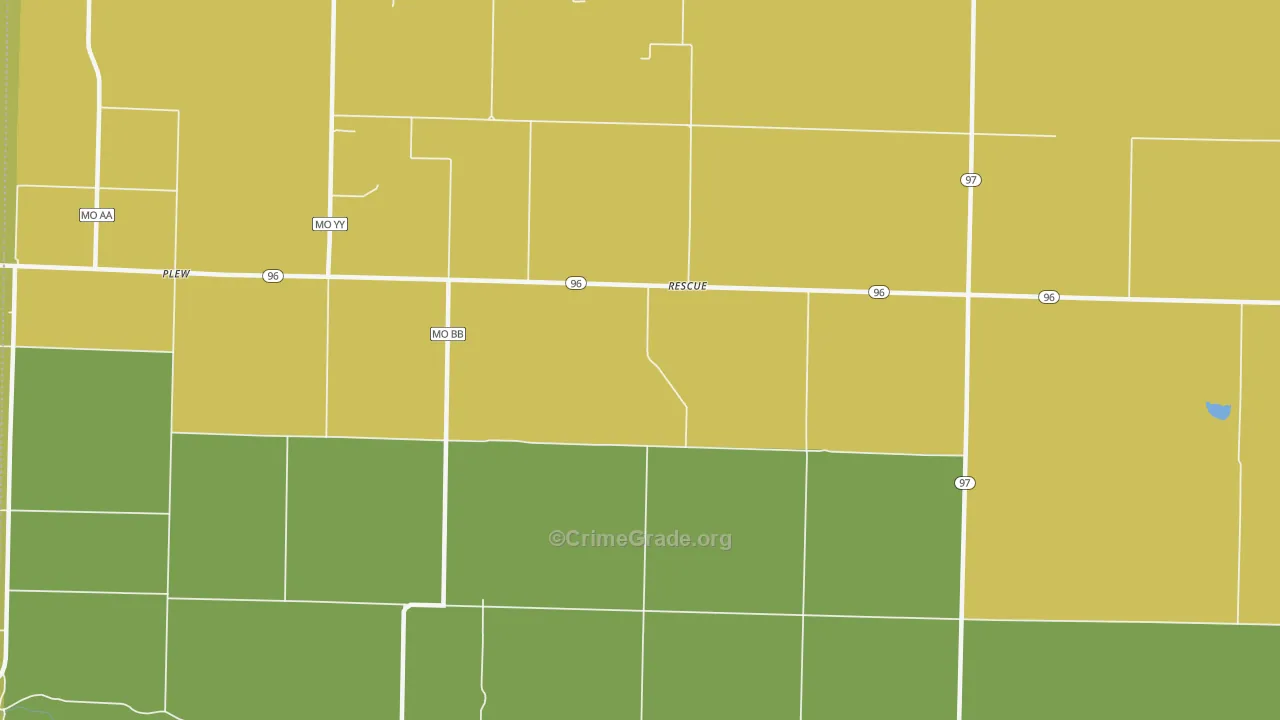 Rescue, MO Map of Drug-Related Crime Rates