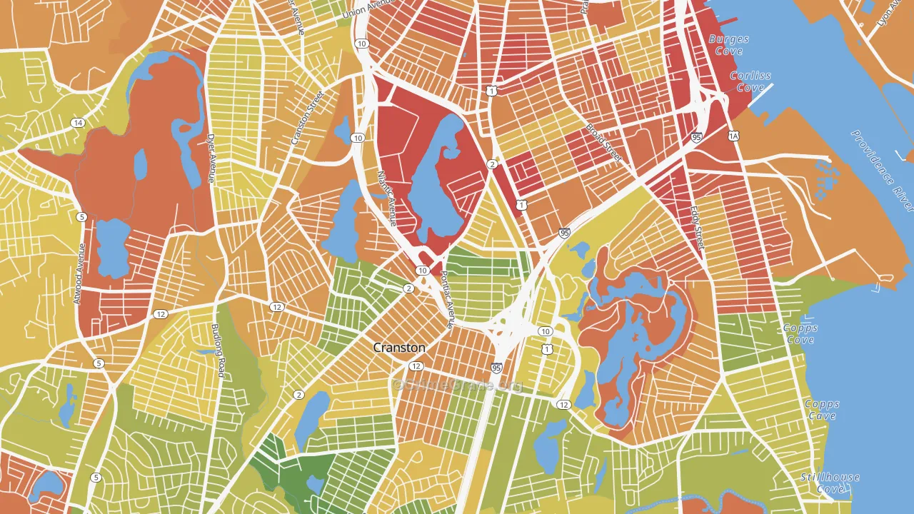 Reservoir, Providence, RI Map of Drug-Related Crime Rates