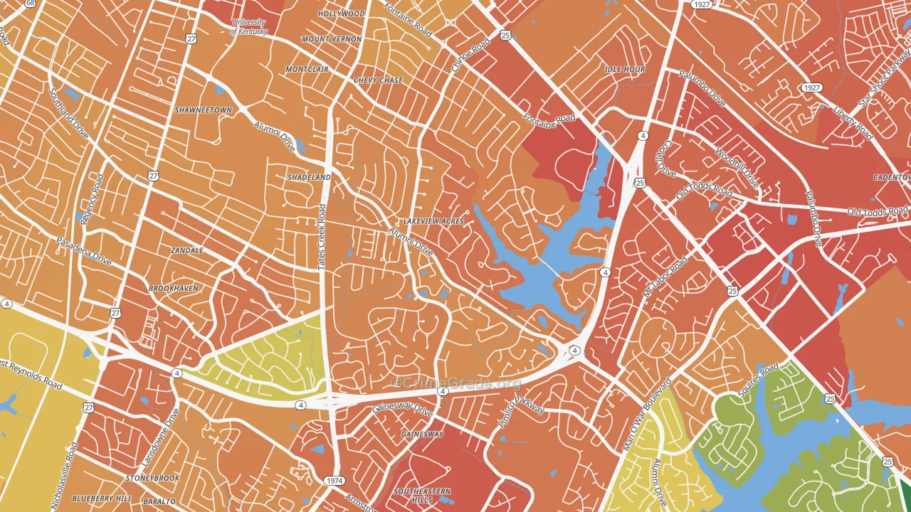 Reservorir, Lexington, KY Map of Drug-Related Crime Rates
