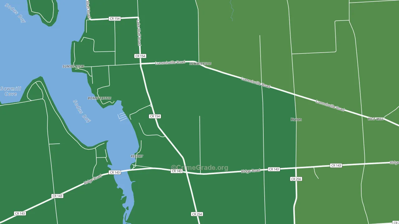 Resort, NY Map of Drug-Related Crime Rates