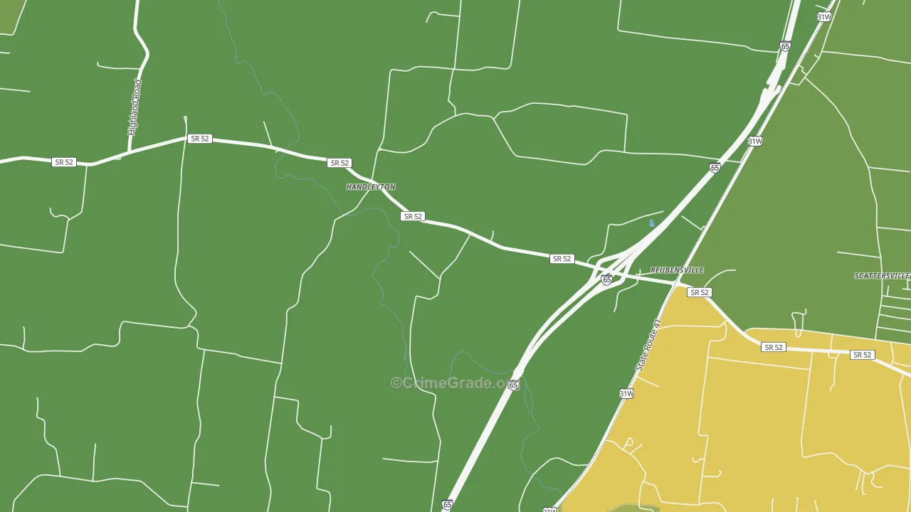 Reubensville, TN Map of Drug-Related Crime Rates