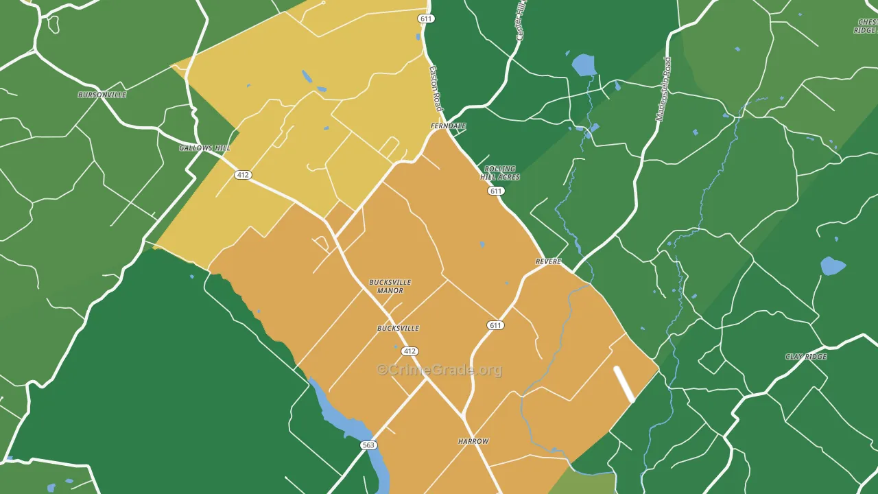 Revere, PA Map of Drug-Related Crime Rates