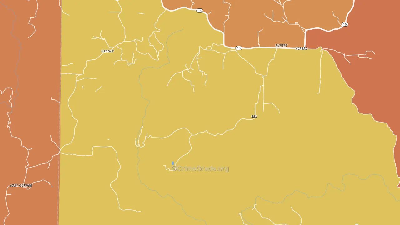 Rex, AR Map of Drug-Related Crime Rates