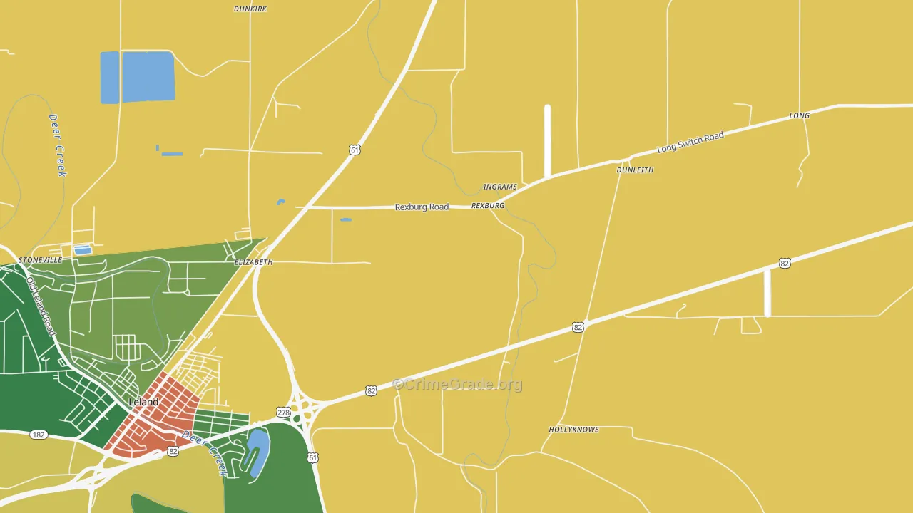 Rexburg, MS Map of Drug-Related Crime Rates