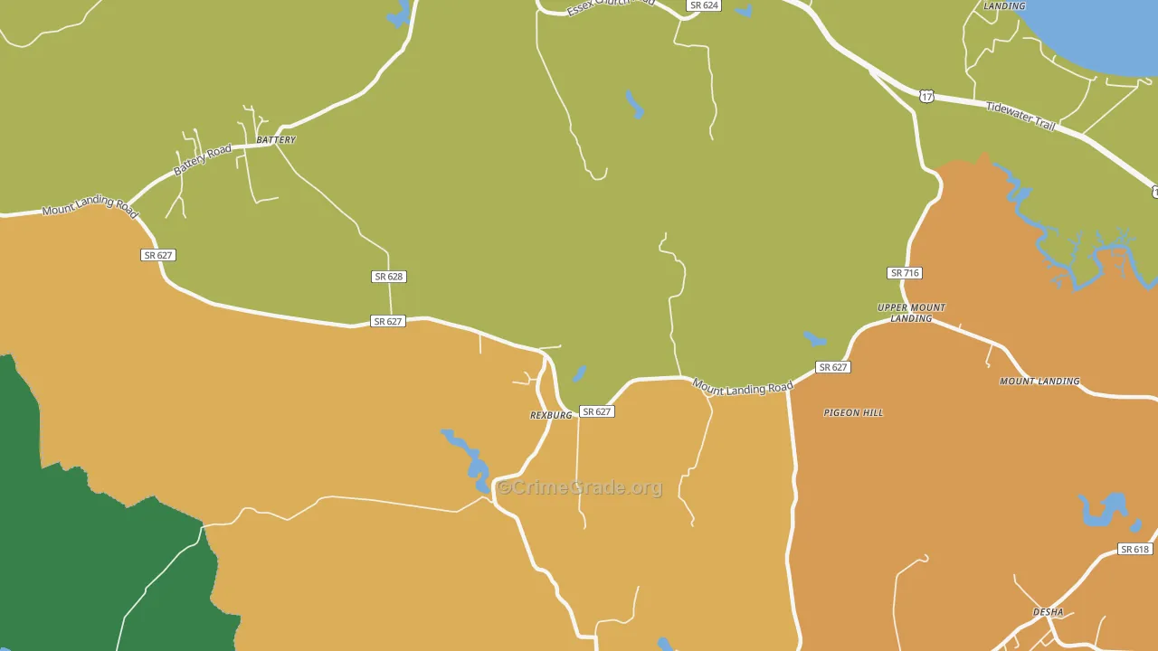 Rexburg, VA Map of Drug-Related Crime Rates