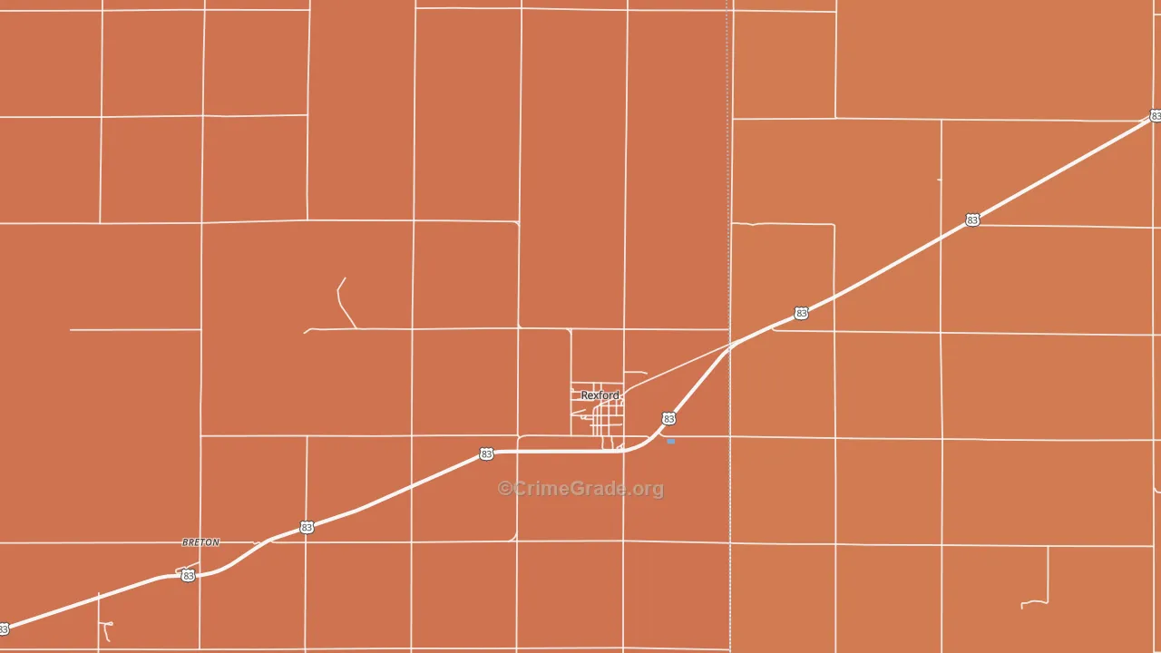 Rexford, KS Map of Drug-Related Crime Rates