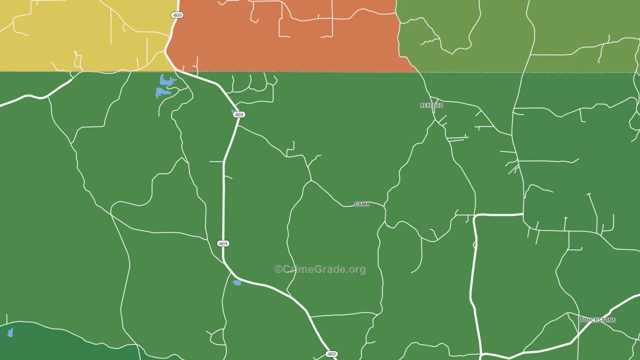 Rexford, MS Map of Drug-Related Crime Rates