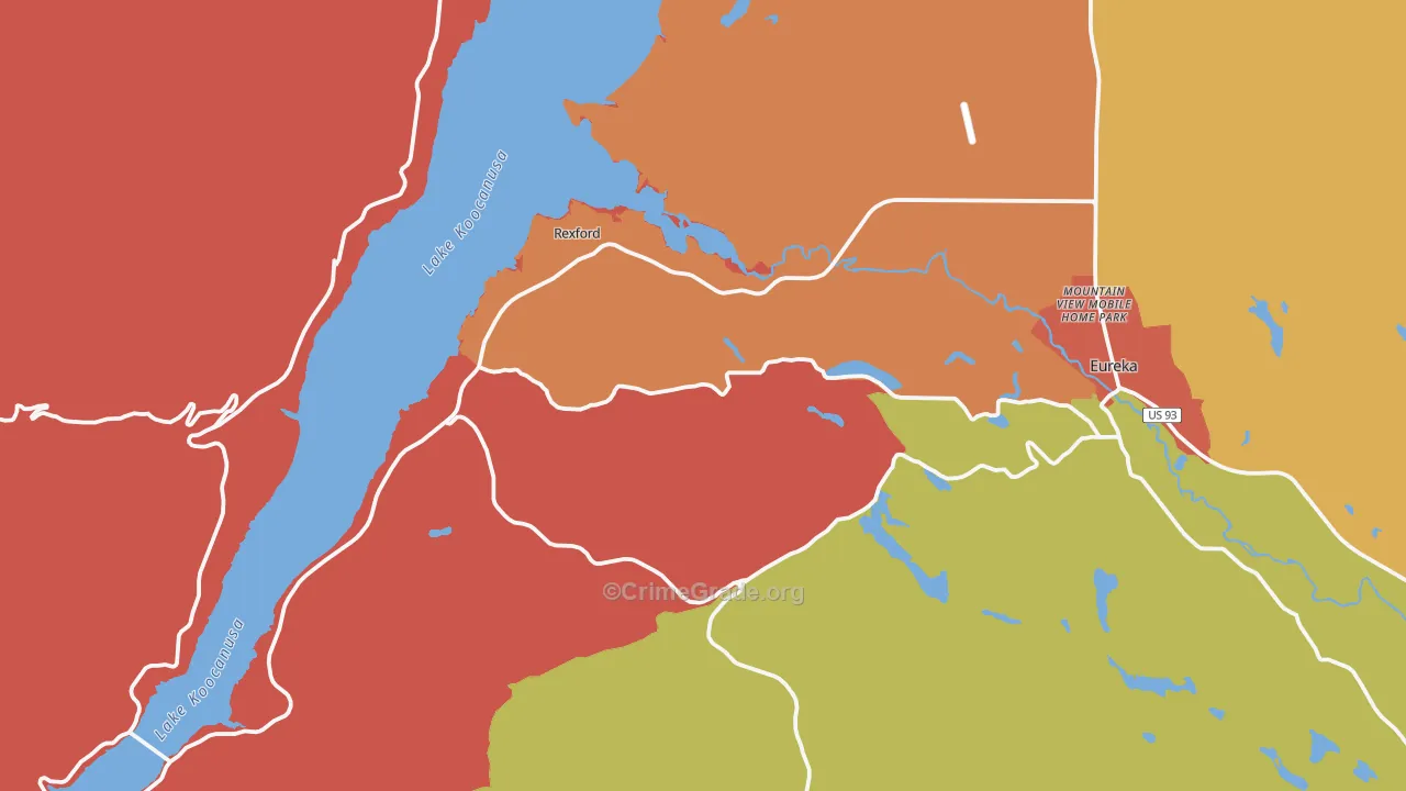 Rexford, MT Map of Drug-Related Crime Rates