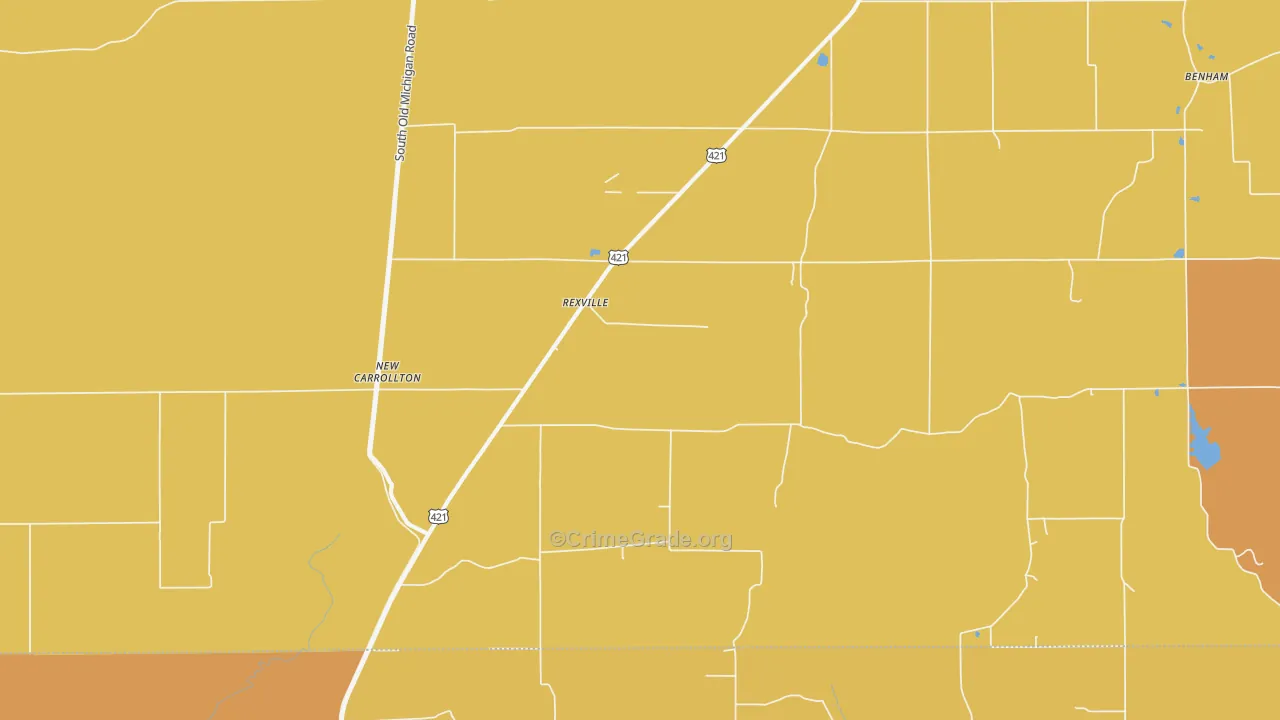 Rexville, IN Map of Drug-Related Crime Rates