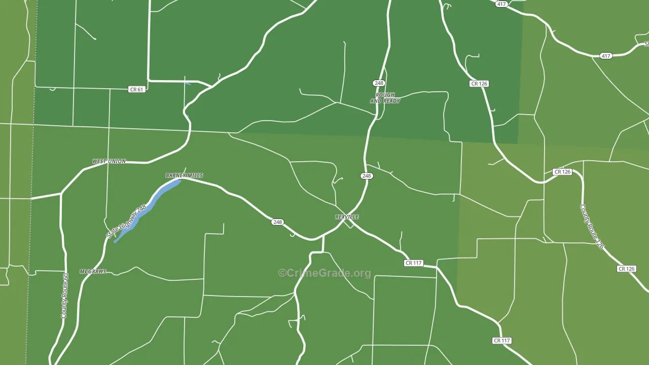 Rexville, NY Map of Drug-Related Crime Rates