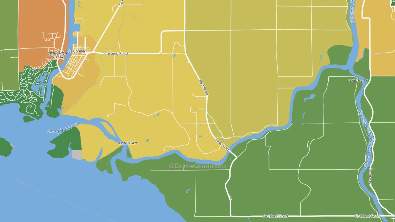 Rexville, WA Map of Drug-Related Crime Rates