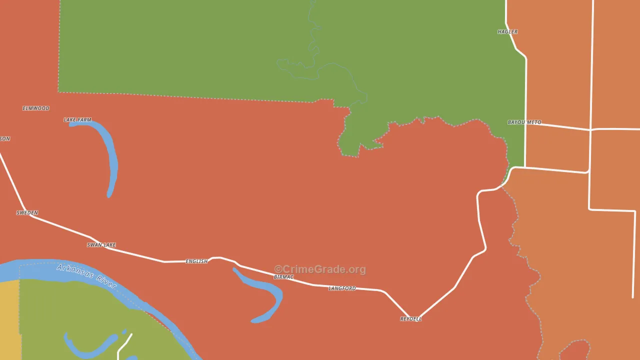 Reydell, AR Map of Drug-Related Crime Rates