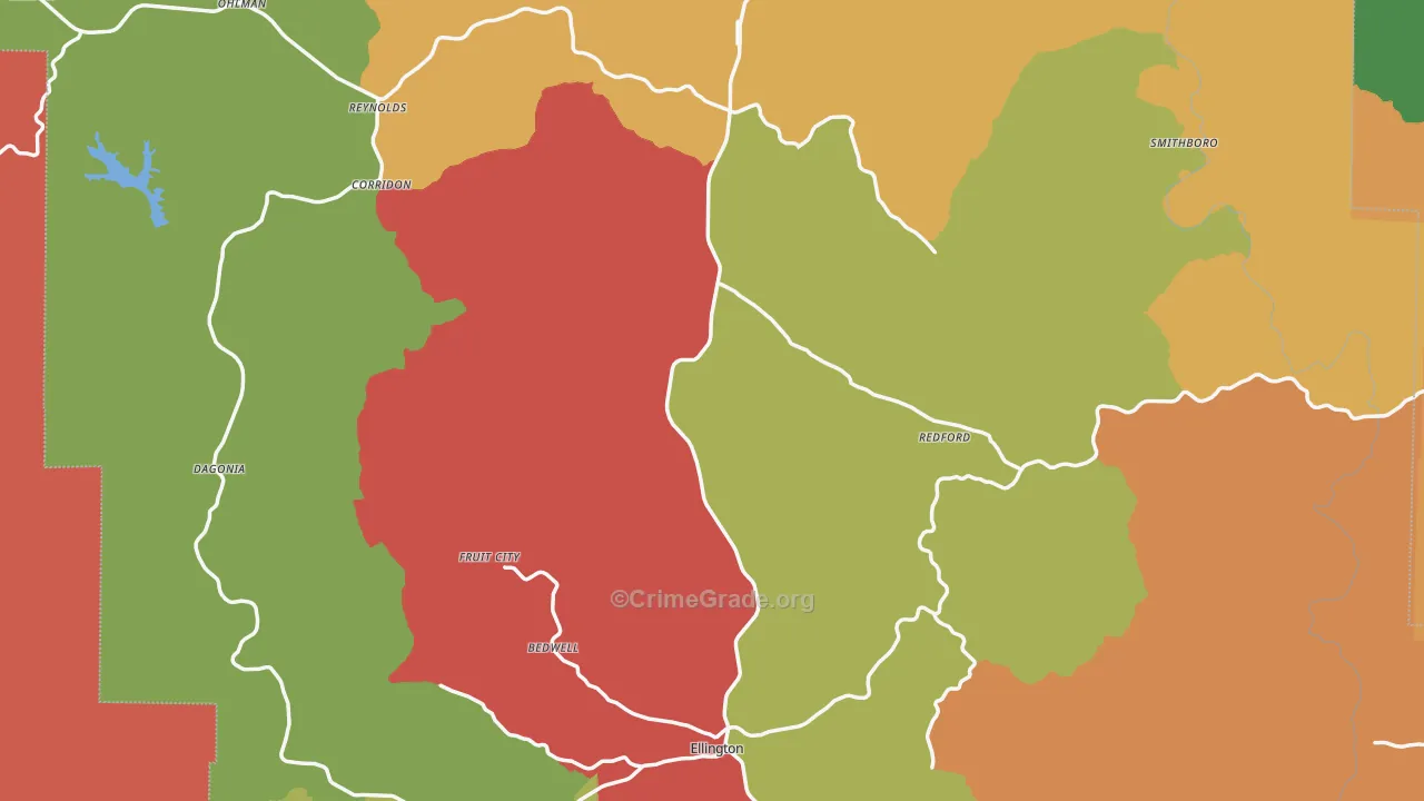 Reynolds County, MO Map of Drug-Related Crime Rates