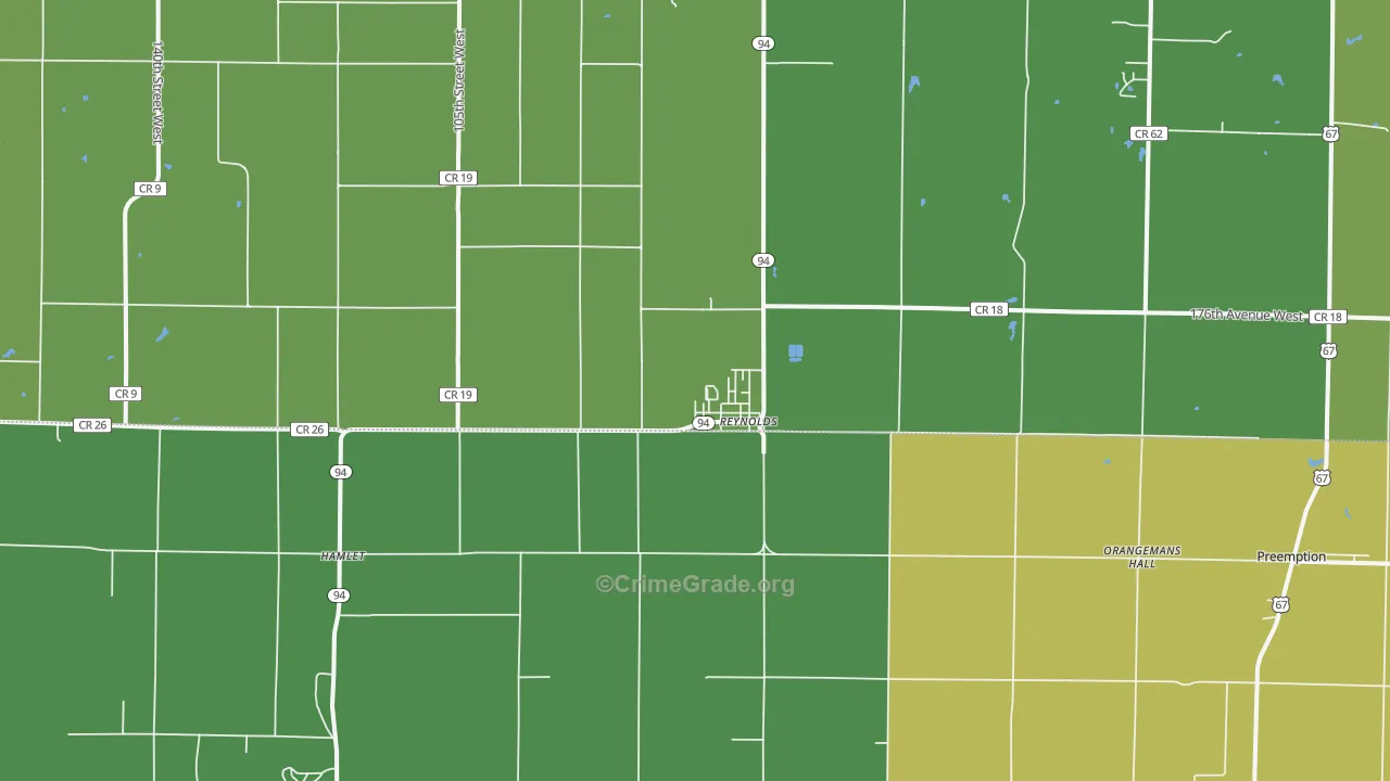 Reynolds, IL Map of Drug-Related Crime Rates