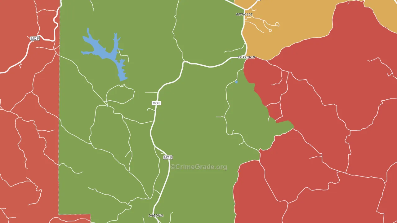 Reynolds, MO Map of Drug-Related Crime Rates