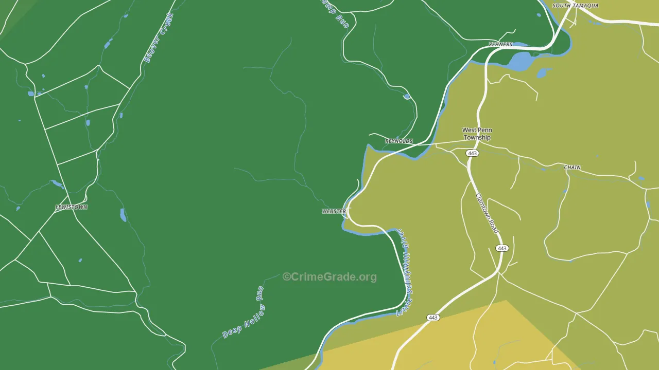 Reynolds, PA Map of Drug-Related Crime Rates