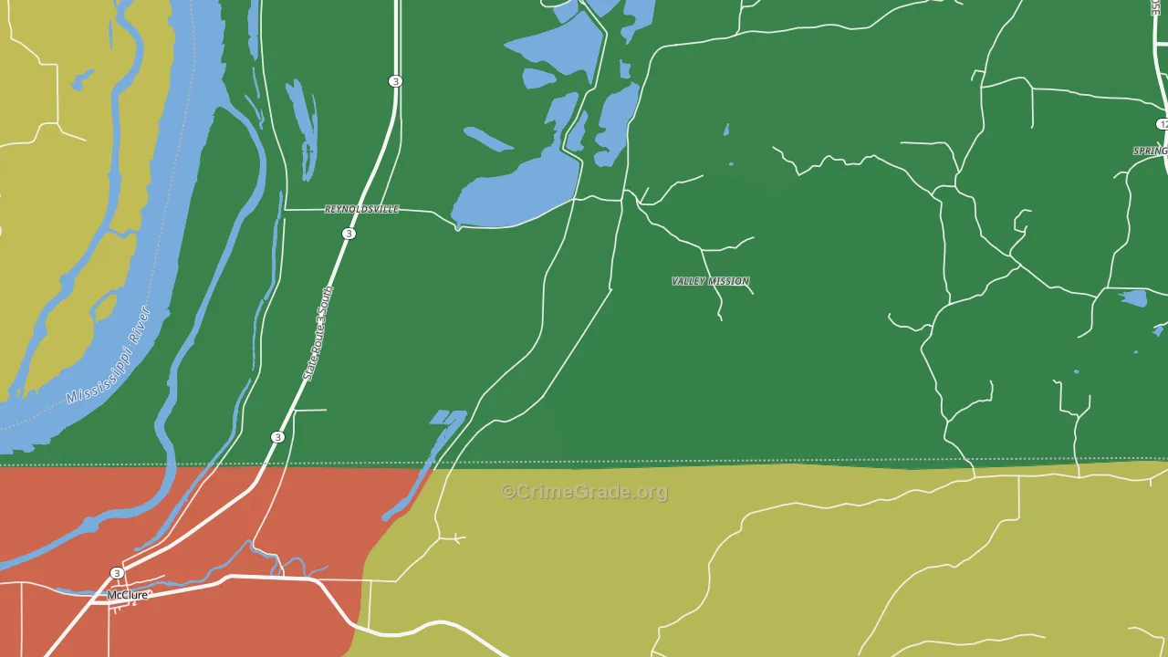Reynoldsville, IL Map of Drug-Related Crime Rates