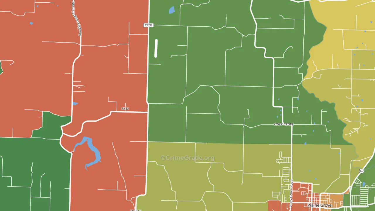 Rhea, AR Map of Drug-Related Crime Rates