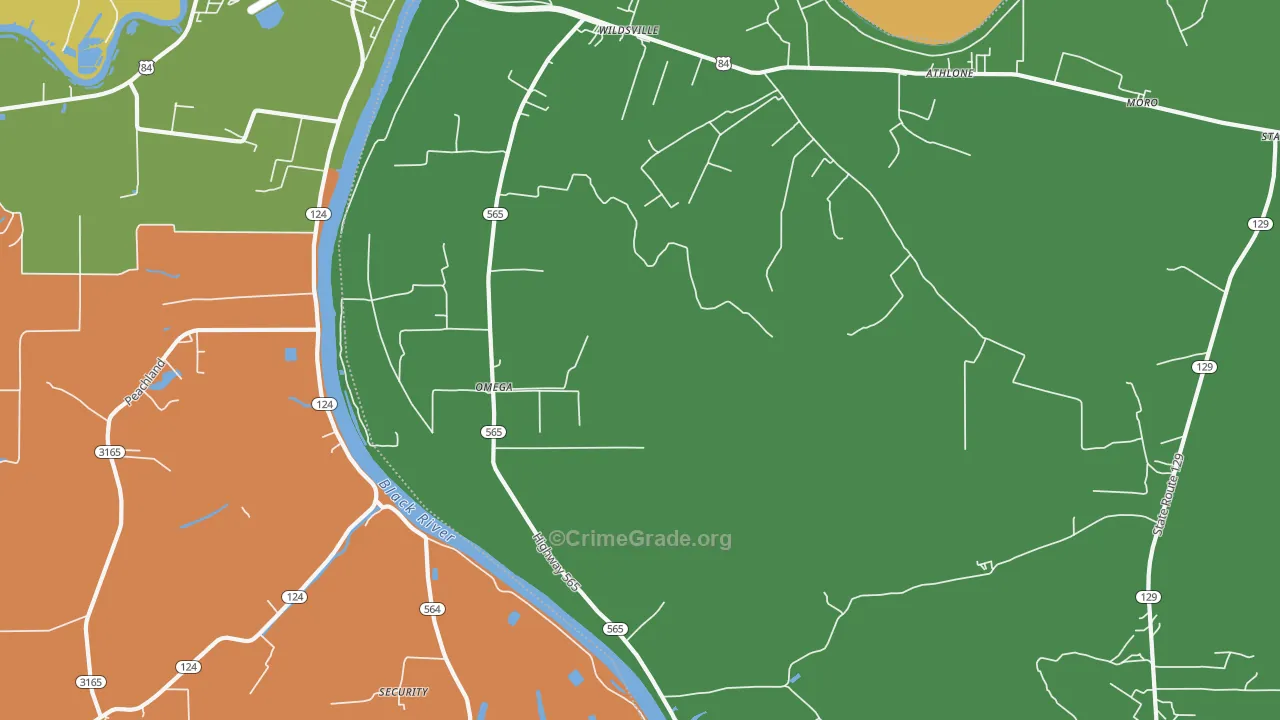 Rhinehart, LA Map of Drug-Related Crime Rates