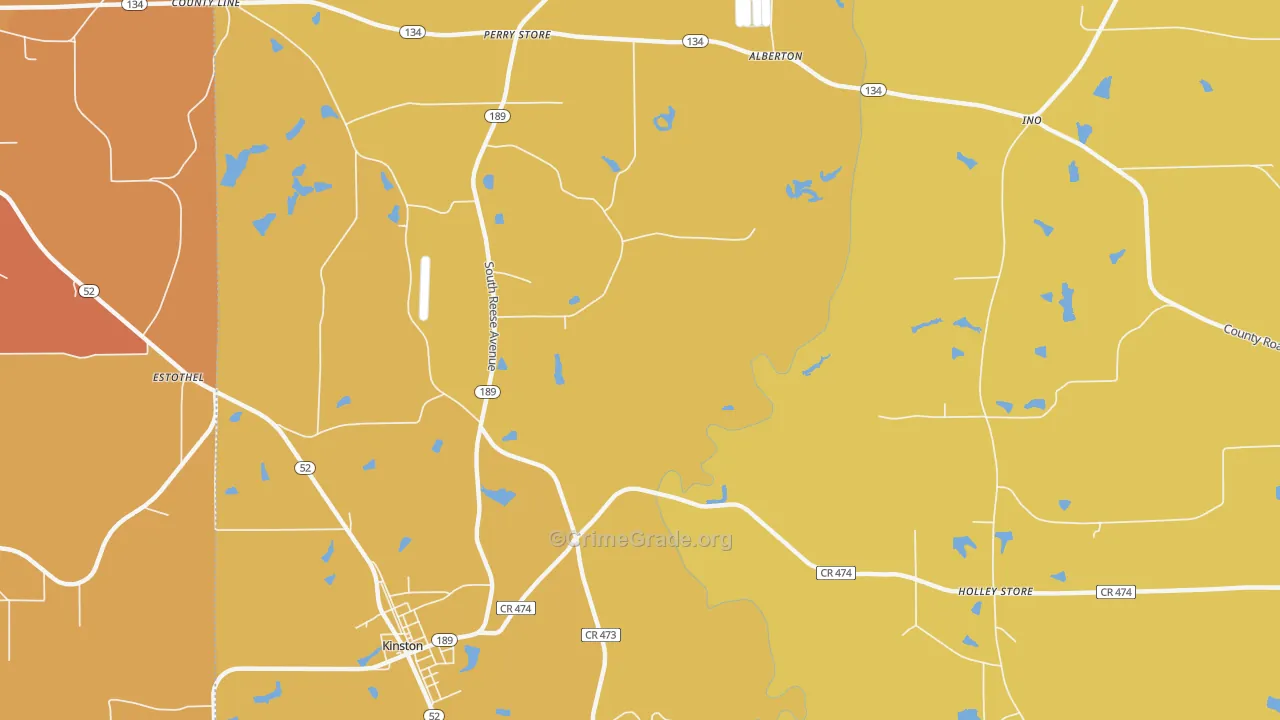 Rhoades, AL Map of Drug-Related Crime Rates