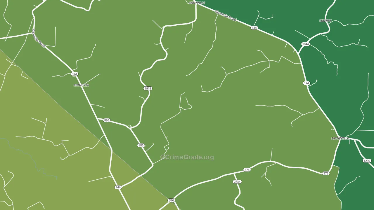 Rhodelia, KY Map of Drug-Related Crime Rates