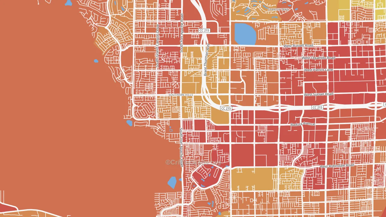Rhodes Ranch, Spring Valley, NV Map of Drug-Related Crime Rates