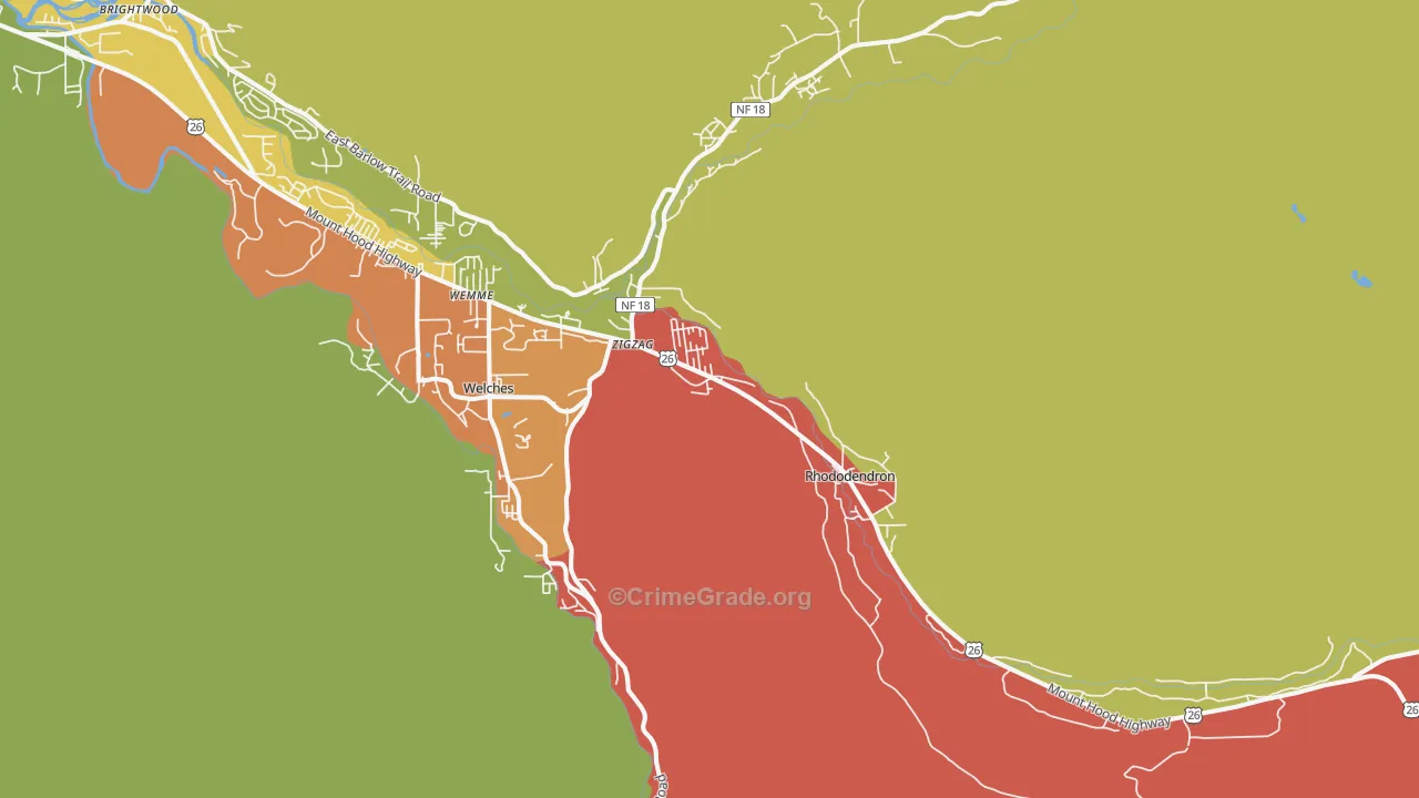 Rhododendron, OR Map of Drug-Related Crime Rates