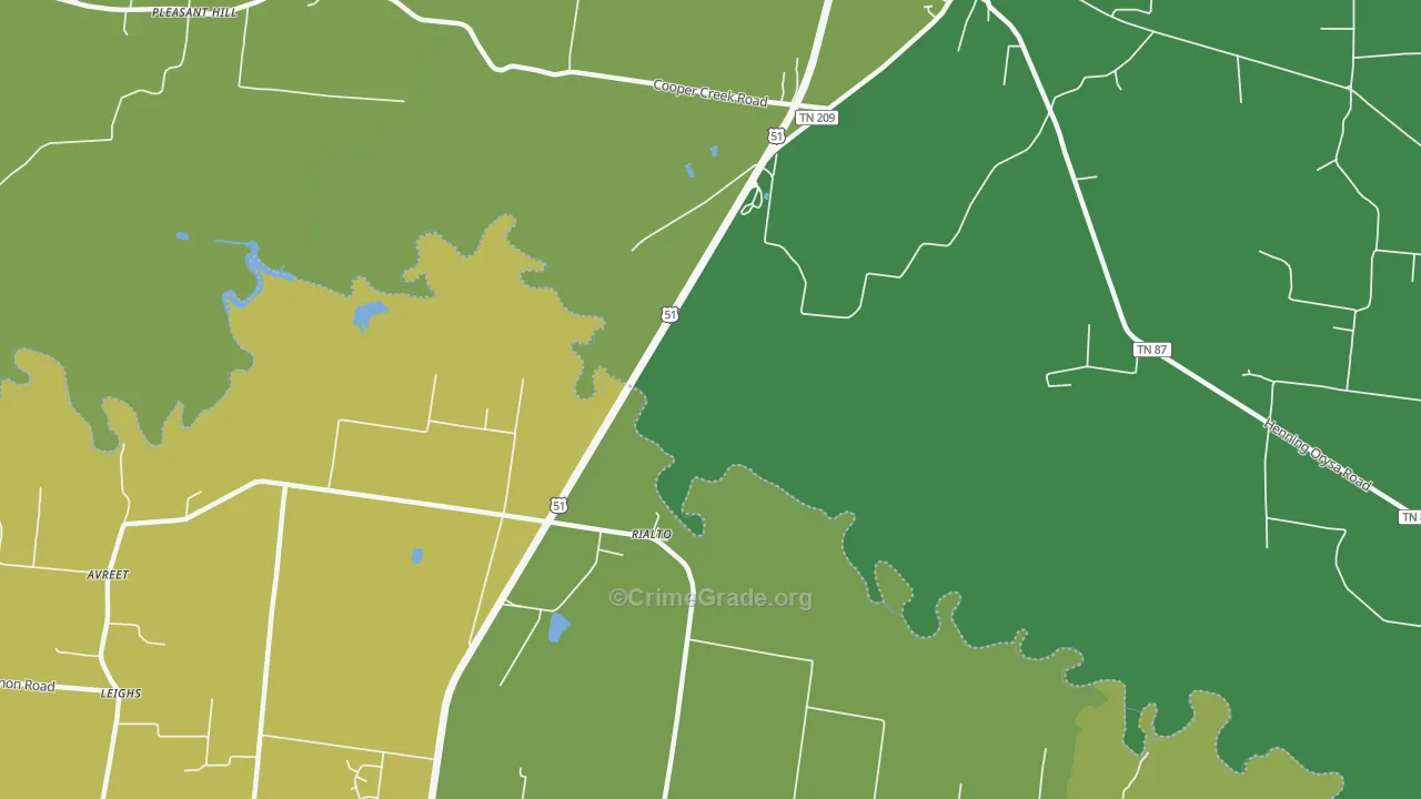 Rialto, TN Map of Drug-Related Crime Rates