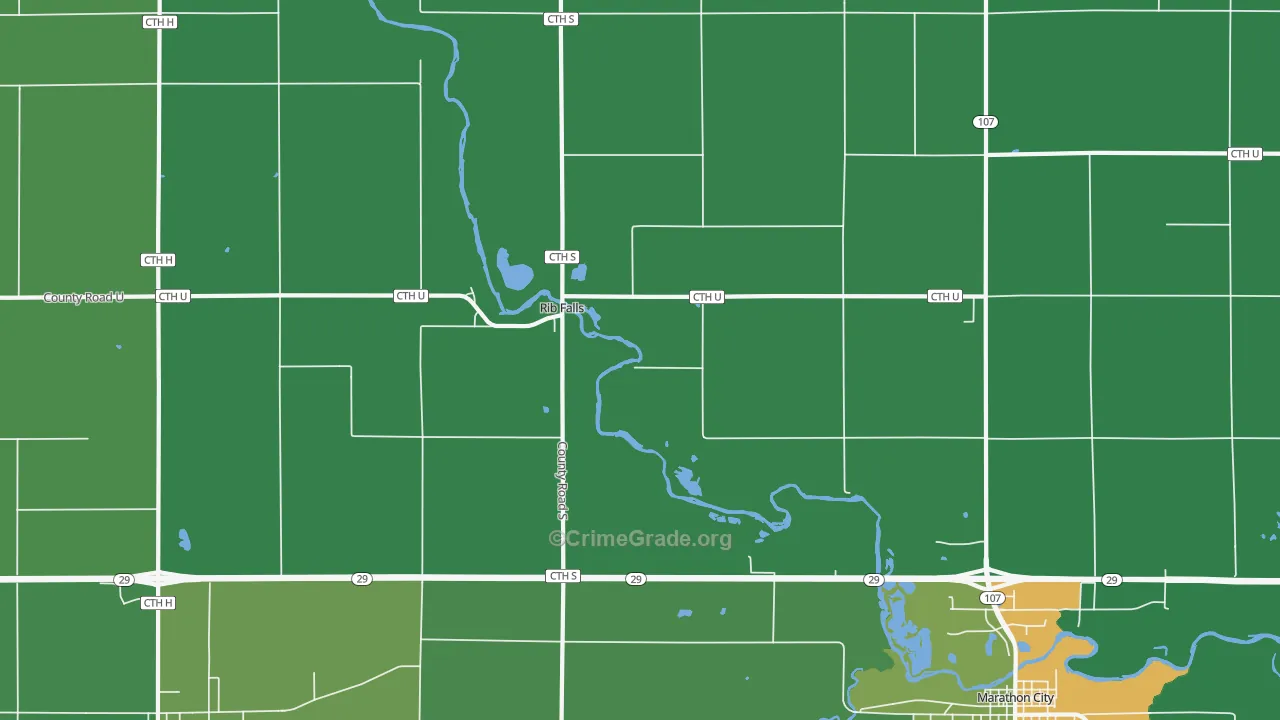 Rib Falls, WI Map of Drug-Related Crime Rates