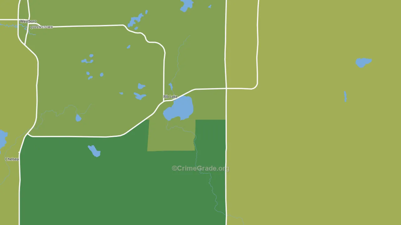 Rib Lake, WI Map of Drug-Related Crime Rates