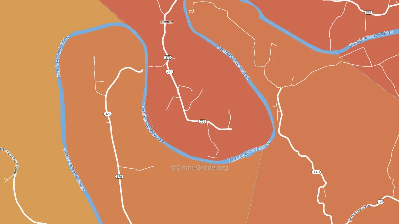 Ribbon, KY Map of Drug-Related Crime Rates