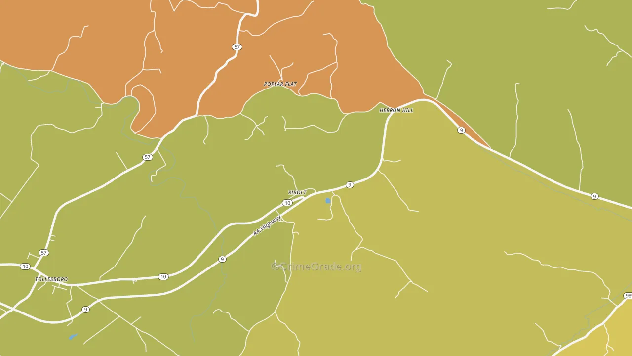 Ribolt, KY Map of Drug-Related Crime Rates