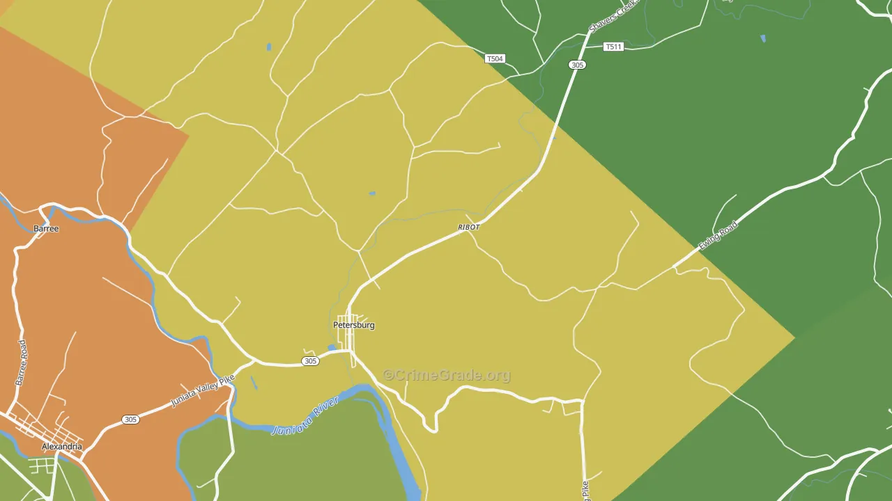 Ribot, PA Map of Drug-Related Crime Rates