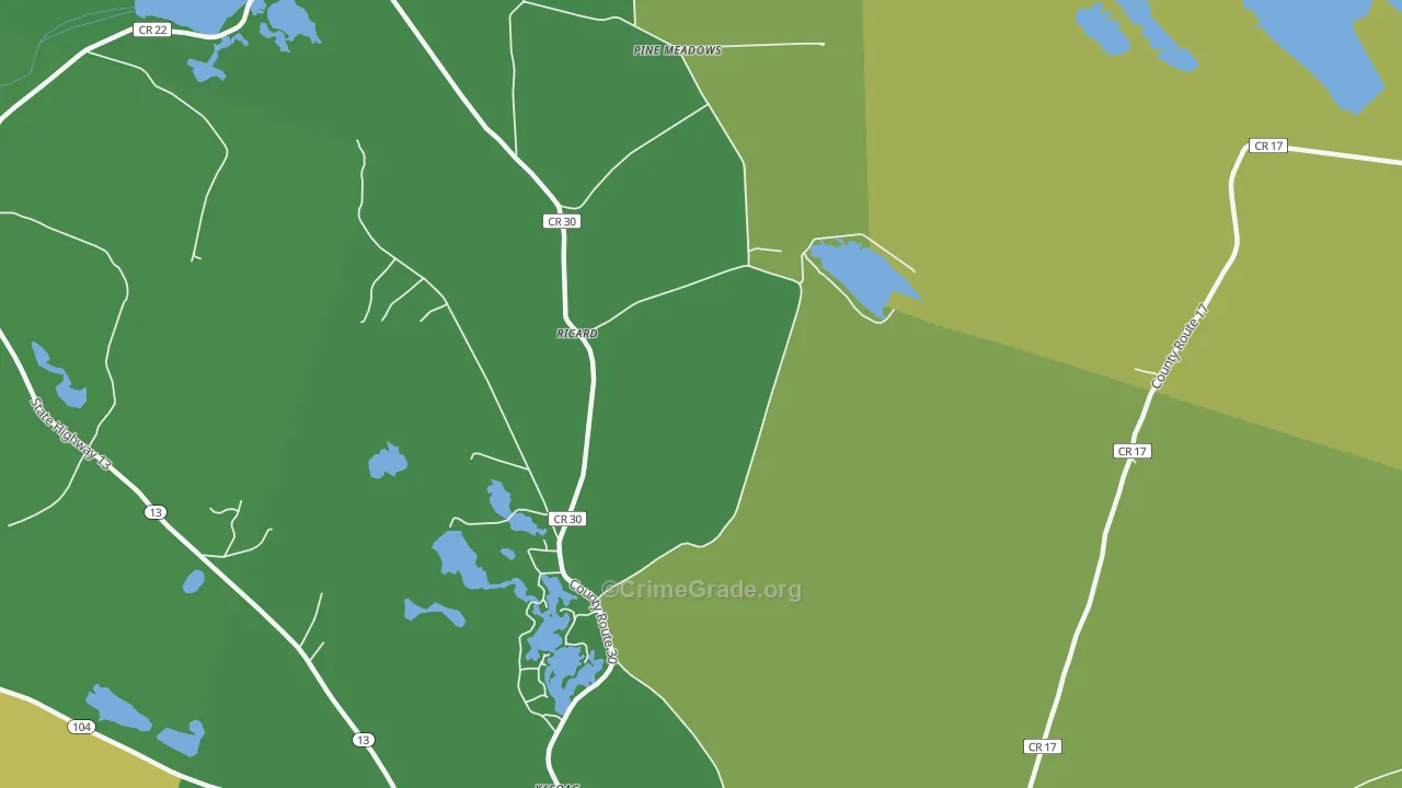 Ricard, NY Map of Drug-Related Crime Rates