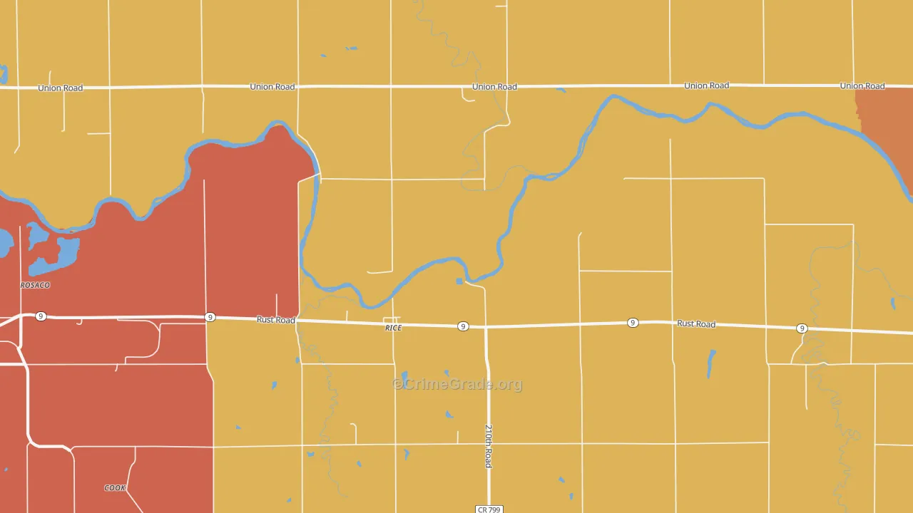 Rice, KS Map of Drug-Related Crime Rates