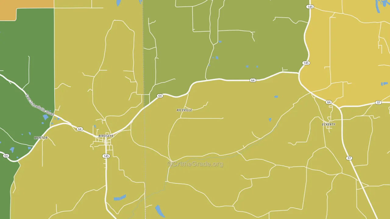 Riceville, IN Map of Drug-Related Crime Rates