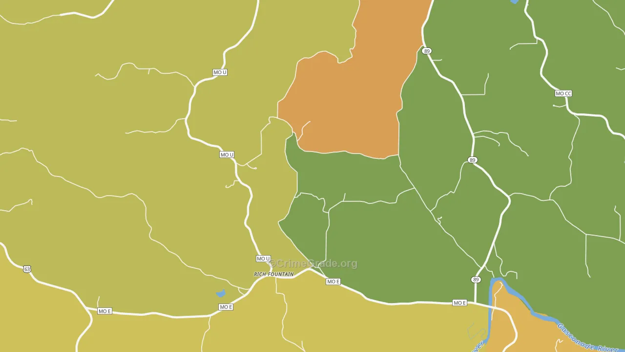 Rich Fountain, MO Map of Drug-Related Crime Rates