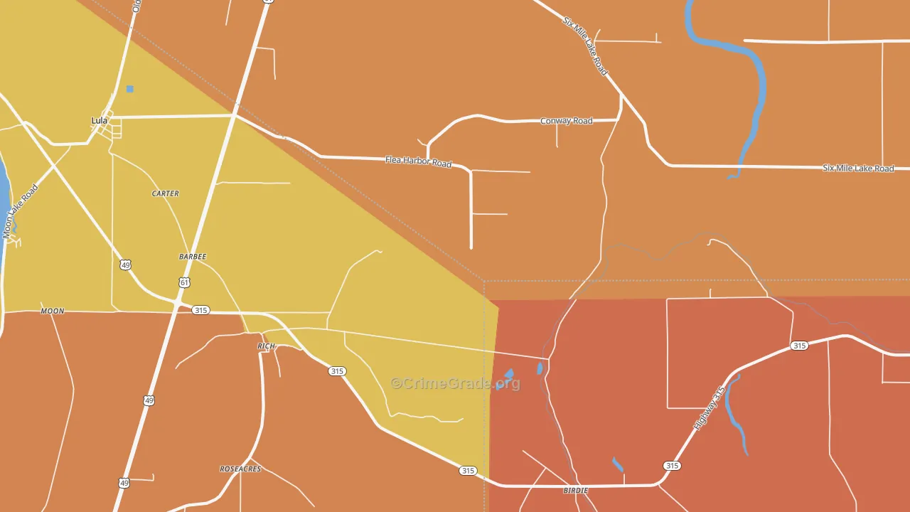 Rich, MS Map of Drug-Related Crime Rates