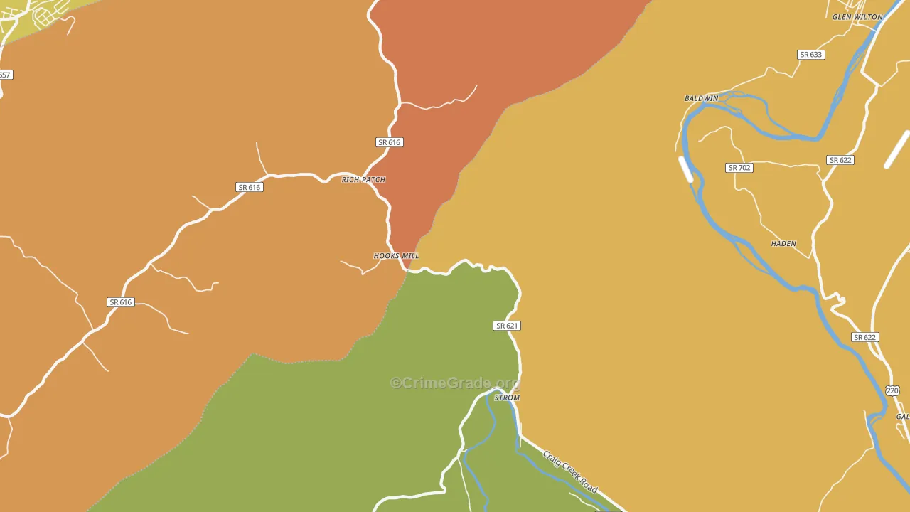 Rich Patch, VA Map of Drug-Related Crime Rates
