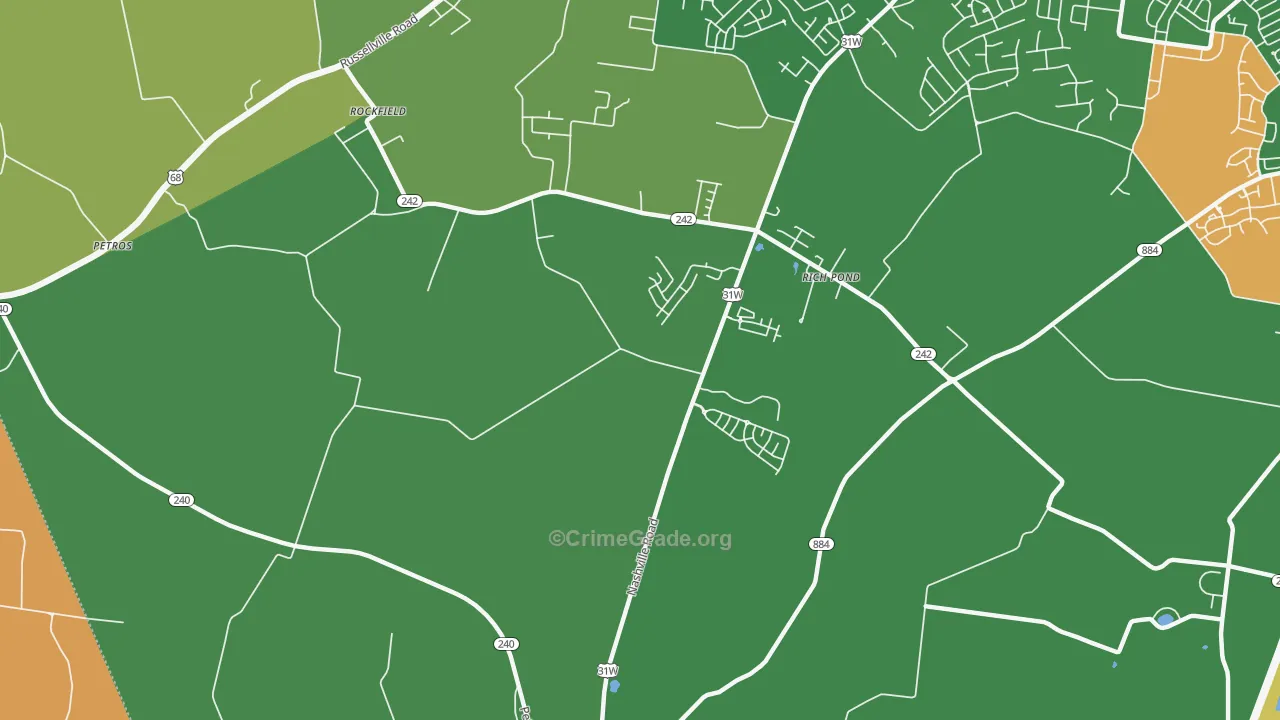 Rich Pond, KY Map of Drug-Related Crime Rates