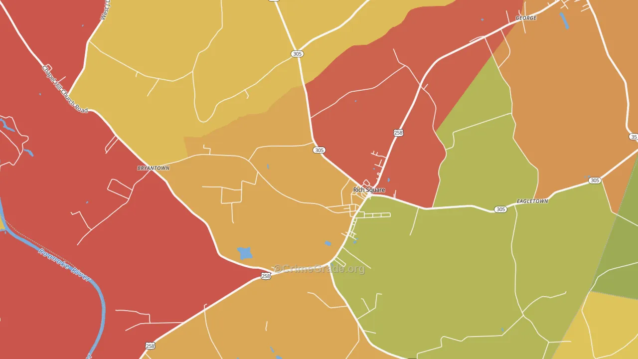 Rich Square, NC Map of Drug-Related Crime Rates