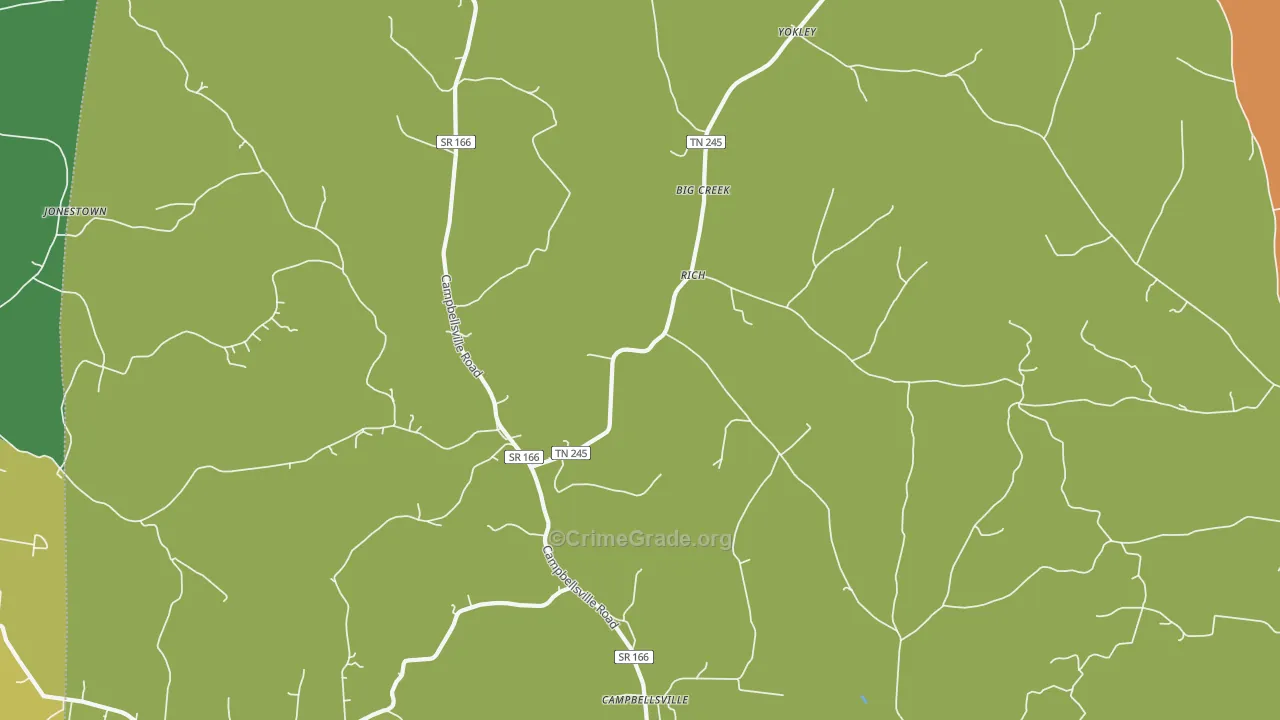 Rich, TN Map of Drug-Related Crime Rates