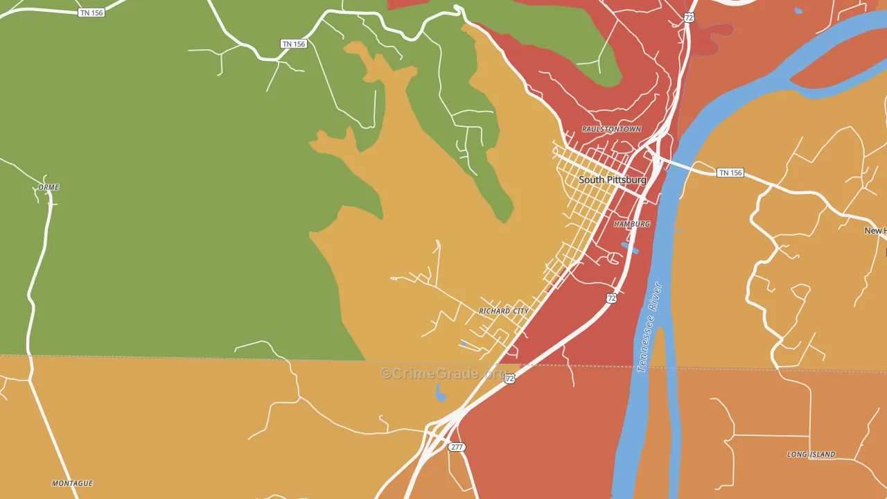 Richard City, TN Map of Drug-Related Crime Rates