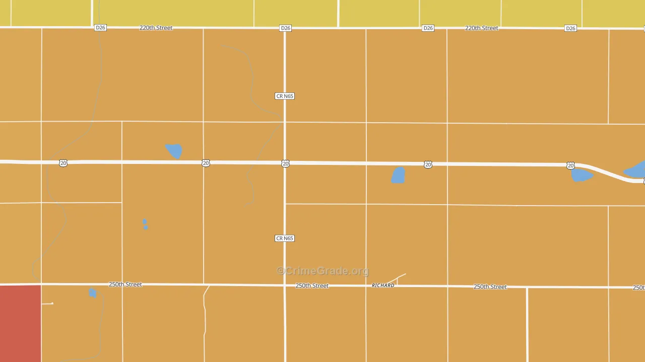 Richard, IA Map of Drug-Related Crime Rates