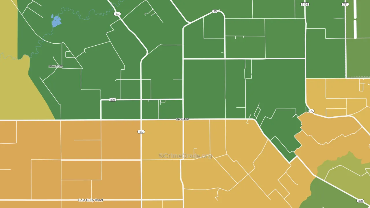 Richard, LA Map of Drug-Related Crime Rates