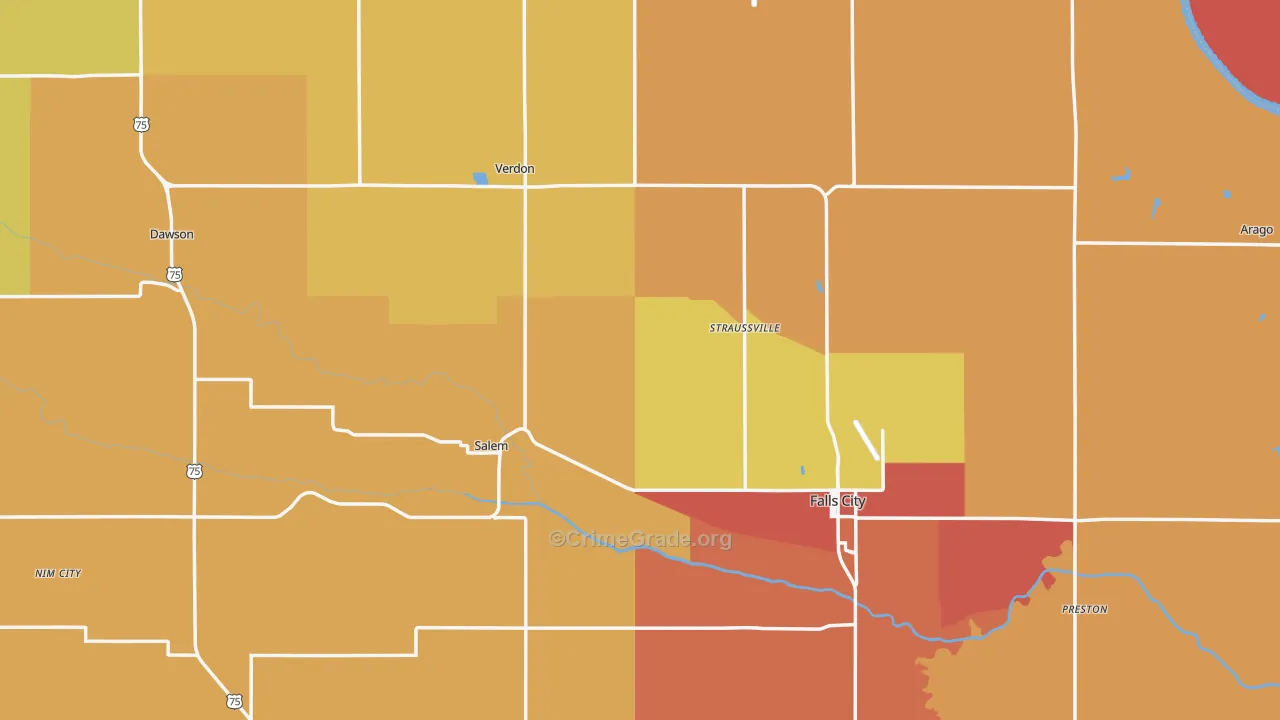 Richardson County, NE Map of Drug-Related Crime Rates