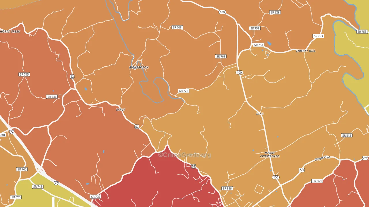 Richardson, VA Map of Drug-Related Crime Rates