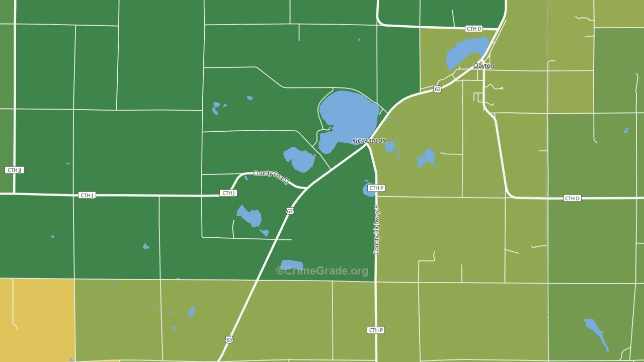 Richardson, WI Map of Drug-Related Crime Rates