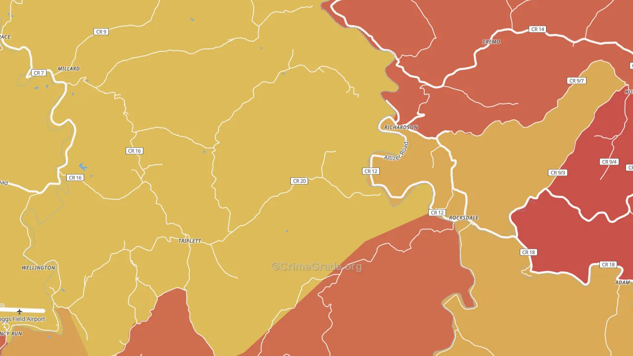 Richardson, WV Map of Drug-Related Crime Rates