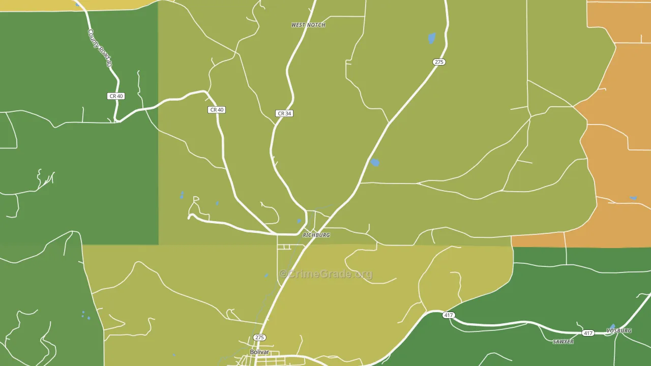Richburg, NY Map of Drug-Related Crime Rates